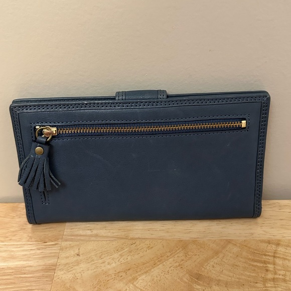 ANTONIO MELANI Slate Blue Leather Wallet - Picture 2 of 5